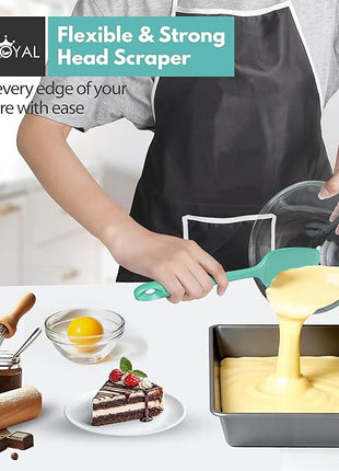 Silicone Spatula Set - 4-Piece Rubber Spatulas Silicone Heat Resistant 600°F for Everyday Task - Seamless Design Kitchen Spatulas for Nonstick Cookware - Aqua