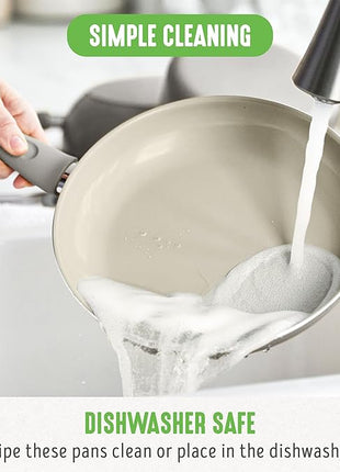 GreenLife Soft Grip 12" Frying pan, Non-Toxic PFAS-Free Ceramic Nonstick, Stay-Cool Handles, Wobble Free, Dishwasher & Oven Safe, Gray
