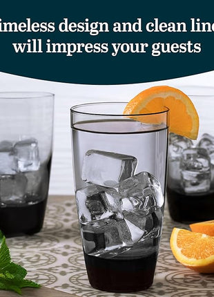 Libbey Classic Smoke Tumbler Glasses, Set of 12