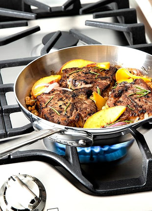 All-Clad D3 3-Ply Stainless Steel Fry Pan 7.5 Inch Induction Oven Broiler Safe 600F Pots and Pans, Cookware Silver