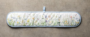 Maison d' Hermine Double Oven Mitts 100% Cotton 7"x35" Double Oven Mitt Heat Resistant BBQ Cooking Gloves with Loop, Baking, Grilling, Home, Kitchen, Handling Hot Pans Spring Summer (Fleurs De Mai)