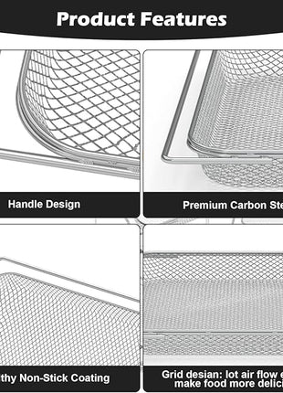 Air Fryer Oven Basket, Original Replacement Baking Trays for NINJA SP300 SP301 SP351 Foodi Digital Air Fryer Oven, Mesh Basket, Ideal Accessories (for SP300 / SP301 Series)