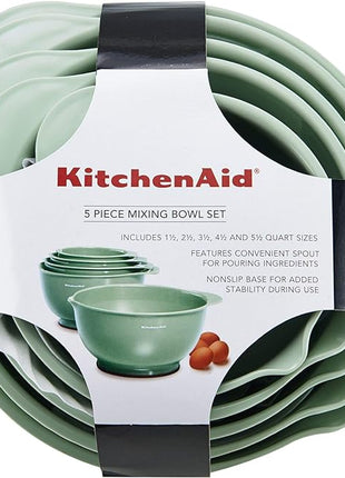 KitchenAid Classic Mixing Bowls, Set of 5, Pistachio