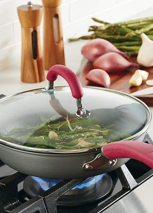 Rachael Ray Create Delicious Deep Hard Anodized Nonstick Frying Pan / Fry Pan / Hard Anodized Skillet - 10.25 Inch, Gray