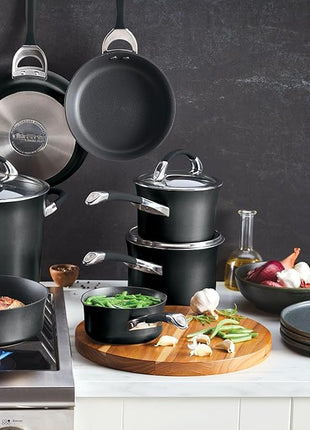 Circulon Symmetry Hard Anodized Nonstick Cookware Pots and Pans Set, 11-Piece, Black