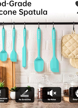 Barsone 5-Piece Silicone Spatula Set - Heat Resistant 446°F Food Grade BPA Free, Nonstick Cookware Safe Dishwasher Safe Kitchen Tools for Baking, Cooking, Stirring, Multicolor.
