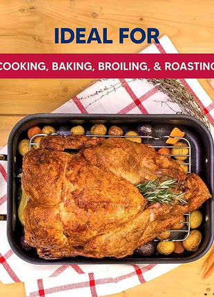 HIC Kitchen Roasting Baking Broiler Rack, Chrome-Plated Steel, Holds Smaller Food Securely, 12 x 7.75 x 1.5-Inches