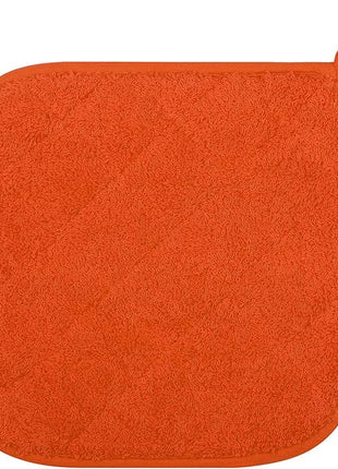 100% Cotton Kitchen Everyday Basic Terry Pot Holder Heat Resistant Coaster Potholder for Cooking and Baking Set of 5 Orange