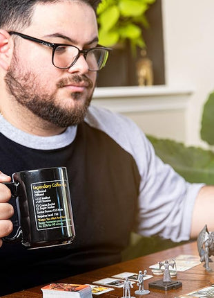 MMO Mug - Legendary Coffee Mug Level 110 - Large Ceramic Black15oz - Gaming, Gamer Cup