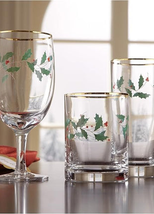 Lenox 849605 Holiday 4-Piece Highball Glass Set, Christmas Dinnerware, Hosting