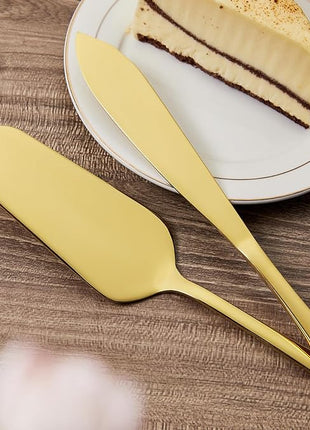 AW BRIDAL Gold Wedding Cake Knife and Server Set, Cake Cutting Set Pie Pastry Servers for Parties Events Bridal Shower Anniversary Engagement Gifts