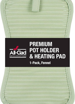 All-Clad Premium Pot Holder & Hot Pad: Heat Resistant to 500 Degrees - 100% Cotton, 10"x6.25" Hot Pad for Kitchen and Barbeque, (1-Pack), Fennel