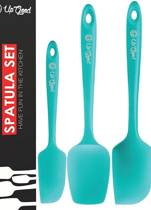 UpGood Silicone Spatula Set 600°F - High Heat Resistant Nonstick, Small and Large Kitchen Spatulas - Flexible BPA Free Professional Grade Cookware - Utensils for Cooking, Baking, Mixing(4 Pcs, Teal)