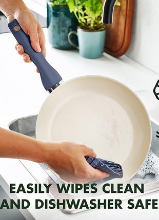 GreenPan Rio 16 Piece Cookware Set, PFOA and PFAS-Free, Healthy Ceramic Nonstick, Dishwasher Safe Easy Clean Durable Performance, Blue