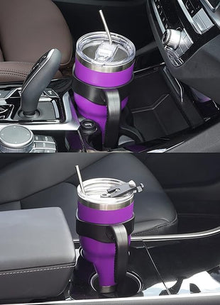 WETOWETO 30 oz Tumbler with 2 Lids and 2 Straws,18/8 Stainless Steel Vacuum Insulated Coffee Tumbler,Insulated Travel Mug Water Cup with Leak-Proof Straw Lid & Flip Lid (Purple, 1 Pack)