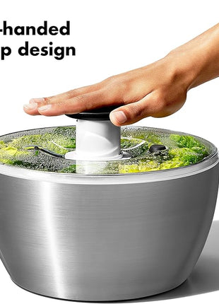 OXO Good Grips Stainless Steel Salad Spinner, 6.34 Qt. (Pack of 4)