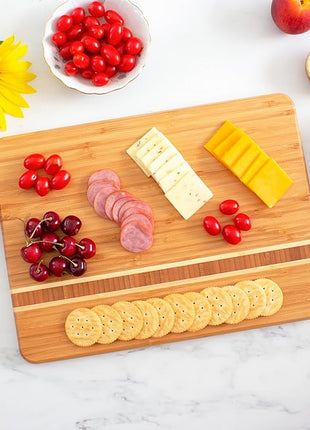 Totally Bamboo Martinique Bamboo Serving and Cutting Board, 15" x 11"