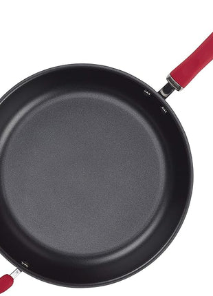 Rachael Ray Create Delicious Deep Hard Anodized Nonstick Frying Pan / Fry Pan / Hard Anodized Skillet - 12.5 Inch, Gray