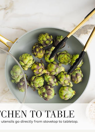 Styled Settings Black and Gold Kitchen Utensils Set - 15-Piece Nonstick BPA-Free Silicone Cooking Tools with Measuring Cups and Spoons - Luxury Kitchen Accessories for Stylish Cooking and Baking