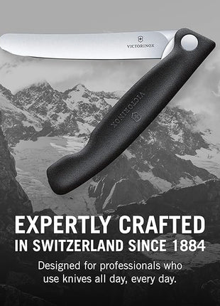 Victorinox Swiss Classic Foldable Paring Knife, Straight Edge Black 4.3 in