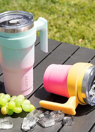 BJPKPK 20oz Tumbler With Handle Insulated Cups With Lid And Straw Reusable Stainless Steel Tumblers,Turquoise