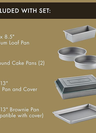 Calphalon 10-Piece Nonstick Bakeware Set Includes Baking Sheet Cookie Sheet Cake Pans Muffin Pan and More Dishwasher Safe Silver