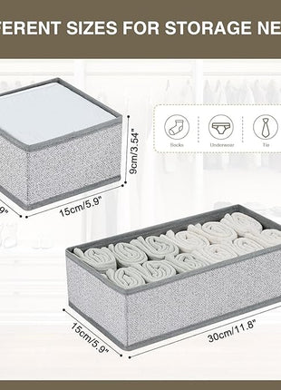 DIMJ Drawer Organizers for Clothing, Set of 12 Dresser Drawer Organizers, Fabric Closet Organizers and Storage, Drawer Dividers for Baby Clothes, Socks, Belt, Tie (Blended)