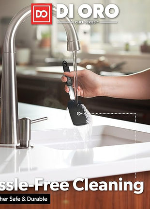 DI ORO - Chef Series FLEX Silicone Spatula 600ºF Heat-Resistant Flexible Silicone Rubber Turner Spatulas (3-Piece Set)