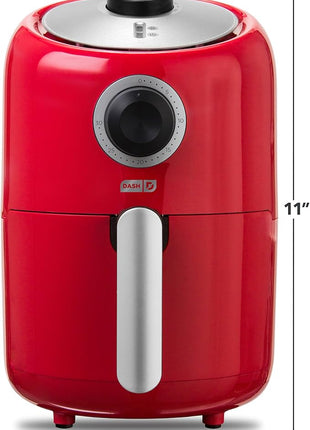 DASH Compact Air Fryer Oven Cooker with Temperature Control, Non-stick Fry Basket, Recipe Guide + Auto Shut off Feature, 2 Quart - Red