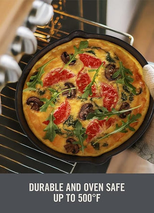 DASH Zakarian 7.5" Nonstick Cast Iron Skillet with Pour Spouts for Searing, Baking, Grilling, Roasting and More - Black