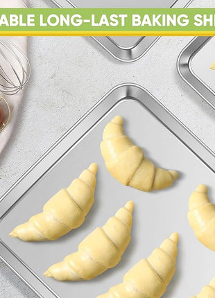 TeamFar Stainless Steel Baking Sheet, 20’’ x 14’’ Large Baking Sheet Pan Bakeware Set Cookie Sheets for Baking, Roasting, Cooking, Non Toxic, Mirror Finish & Dishwasher Safe