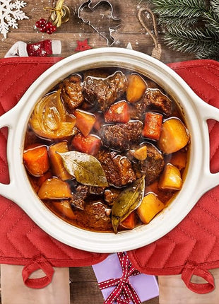 GROBRO7 5Pack Pocket Pot Holders Cotton Heat Resistant Potholder Multipurpose Hot Pads Machine Washable Oven Mitts Potholders Bulk for Daily Kitchen Baking and Cooking 7 x 9 Inch Red