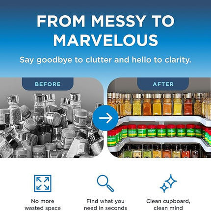 Spicy Shelf 3.0 - Expandable 2 Tiered Spice Rack Organizer for Cabinet & Pantry - Kitchen Seasoning Organizer - Cabinet Spice Racks for Inside Cabinets (Spicy Shelf Premium) - Home Organization