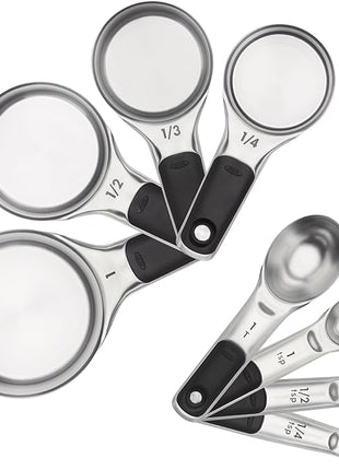 OXO Good Grips Stainless Steel Measuring Cups and Spoons 8-Piece Set, 4 Cups and 4 Spoons