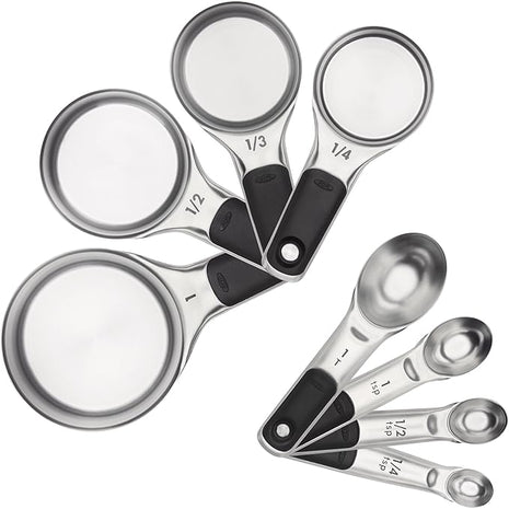 OXO Good Grips Stainless Steel Measuring Cups and Spoons 8-Piece Set, 4 Cups and 4 Spoons