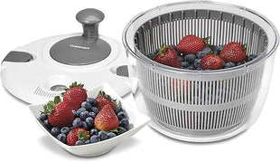 Cuisinart Large Salad Spinner- Wash, Spin & Dry Salad Greens, Fruits & Vegetables, 5qt, CTG-00-SASG Grey