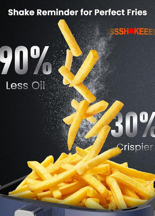 Nuwave Brio Plus Air Fryer 8 Qt, New & Improved, PFAS-FREE, 7 Digital One-Touch Cook Functions that AIR FRY, BAKE, ROAST, DEHYDRATE, TOAST, REHEAT, PREHEAT, 150 Presets, 50°F~400°F (Deep Blue)