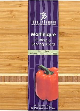 Totally Bamboo Martinique Bamboo Serving and Cutting Board, 15" x 11"