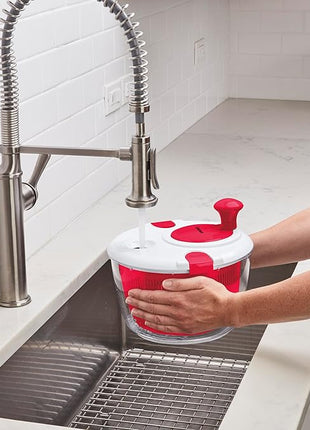 Cuisinart Large Salad Spinner- Wash, Spin & Dry Salad Greens, Fruits & Vegetables, 5qt, CTG-00-SASR Red