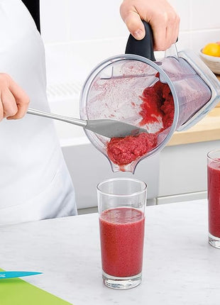 Tovolo Jar Spatula Silicone Long Stainless Steel Handle Scraper Spatula Oyster Gray, Jar Scraper Heat Resistant Dishwasher Safe BPA Free Kitchen Utensil for Scraping Spreading Jelly Peanut Butter