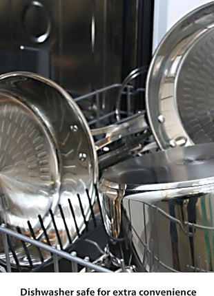 T-fal Performa Stainless Steel Cookware Set 12 Piece Induction Oven Broiler Safe 500F Pots and Pans, Dishwasher Safe Silver