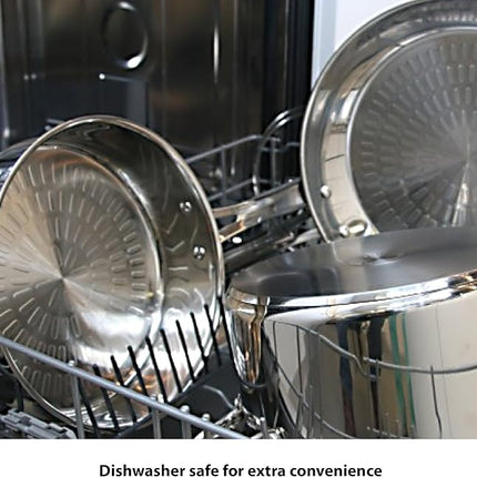 T-fal Performa Stainless Steel Cookware Set 12 Piece Induction Oven Broiler Safe 500F Pots and Pans, Dishwasher Safe Silver