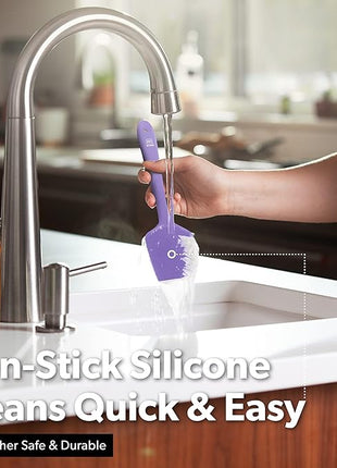 DI ORO Silicone Spatula Set - Rubber Kitchen Spatulas for Baking, Cooking, & Mixing - 600°F Heat-Resistant & BPA Free Silicone Scraper Spatulas for Nonstick Cookware - Dishwasher Safe (3pc, Lavender)