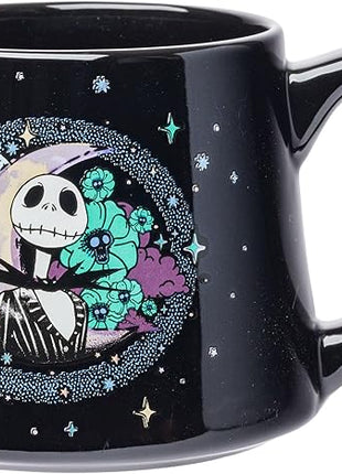 Silver Buffalo Disney Tim Burton's Nightmare Before Christmas Jack and Zero Tapered Pottery Mug, 14 Ounces