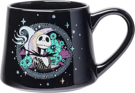Silver Buffalo Disney Tim Burton's Nightmare Before Christmas Jack and Zero Tapered Pottery Mug, 14 Ounces