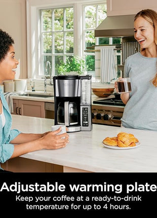 Ninja 12-Cup Programmable Coffee Brewer, 2 Brew Styles, Adjustable Warm Plate, 60oz Water Reservoir, Delay Brew - Black/Stainless Steel