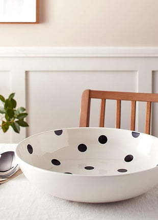 Kate Spade New York Deco Dot Salad Bowl, 5.60 LB, White