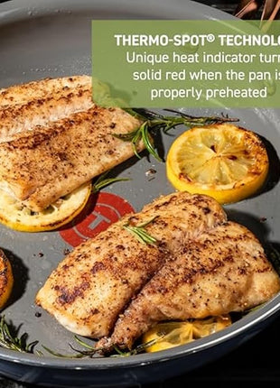 T-Fal Preserve Ceramic Nonstick Frying Pan Skillet 12-inch, Oven Broiler Safe up to 350°F Cookware, InoCeram Glide Technology, Frying Pan, Skillet Pots & Pans, Blue