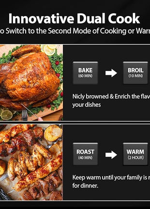 Beelicious 32QT Extra Large Air Fryer, 19-In-1 Air Fryer Toaster Oven Combo with Rotisserie and Dehydrator, Digital Convection Oven Countertop Airfryer Fit 13" Pizza, 6 Accessories, 1800w, Black