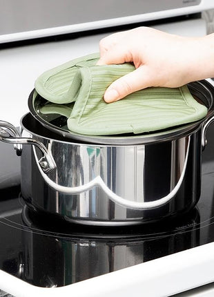 All-Clad Premium Pot Holder & Hot Pad: Heat Resistant to 500 Degrees - 100% Cotton, 10"x6.25" Hot Pad for Kitchen and Barbeque, 4-Pack, Fennel